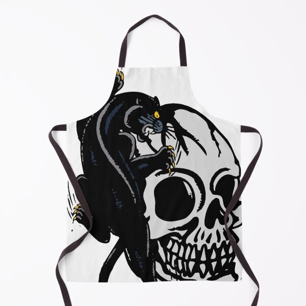 Item preview, black panther skull old school tattoo 610 P designed and sold by Achille3777.