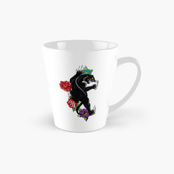 Item preview, black panther tattoo old school pink flower 610 P designed and sold by Achille3777.