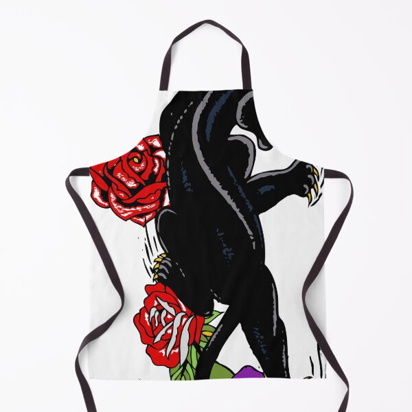 Item preview, black panther tattoo old school pink flower 610 P designed and sold by Achille3777.