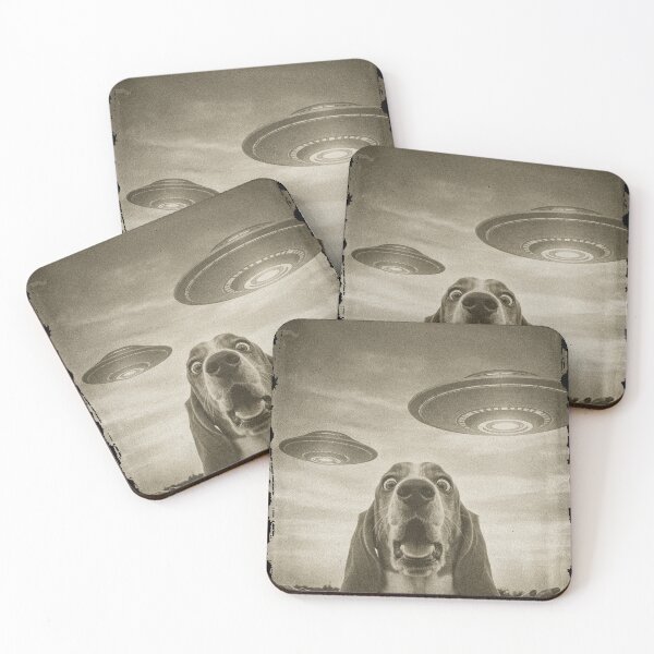 Item preview, Basset Hound Dog Selfie Phone Old Photo Funny UFO Sighting designed and sold by d247.