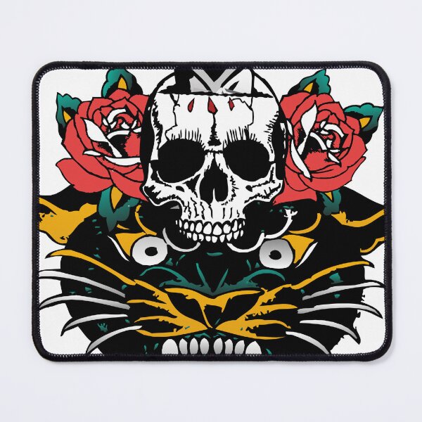 Item preview, panther skull dagger rose flower dagger old school tattoo designed and sold by Achille3777.