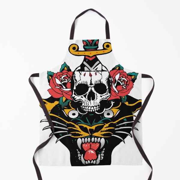 Item preview, panther skull dagger rose flower dagger old school tattoo designed and sold by Achille3777.