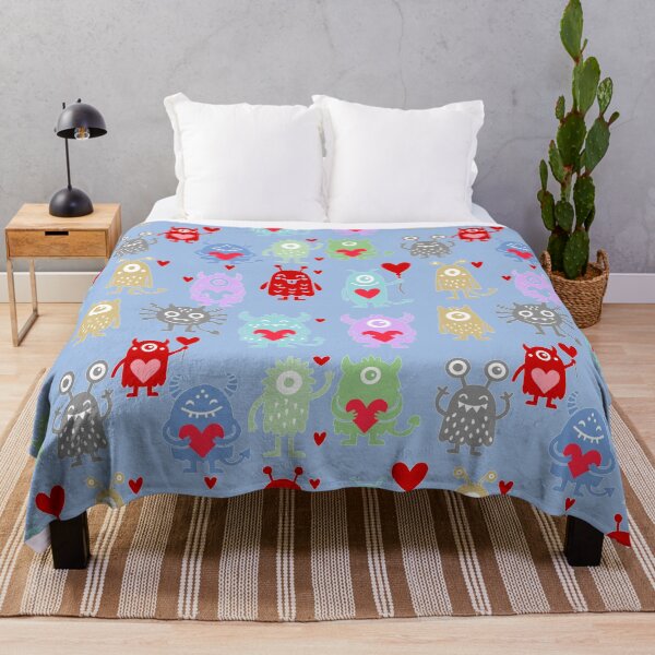 Item preview, Monstrously Cute! Cute Monster Pattern on Light Blue Background designed and sold by IraNiva.