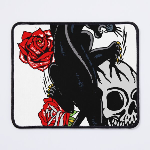 Item preview, panther skull hipster skull rose tattoo original designed and sold by Achille3777.