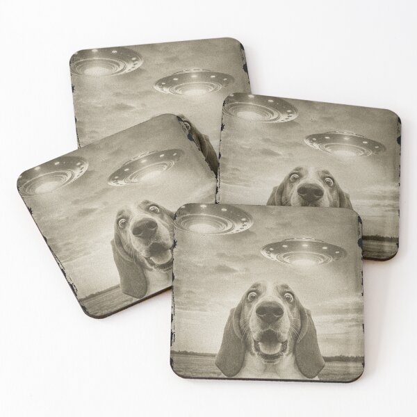 Item preview, Basset Hound Dog Selfie Phone Old Photo Funny UFO Sighting designed and sold by d247.
