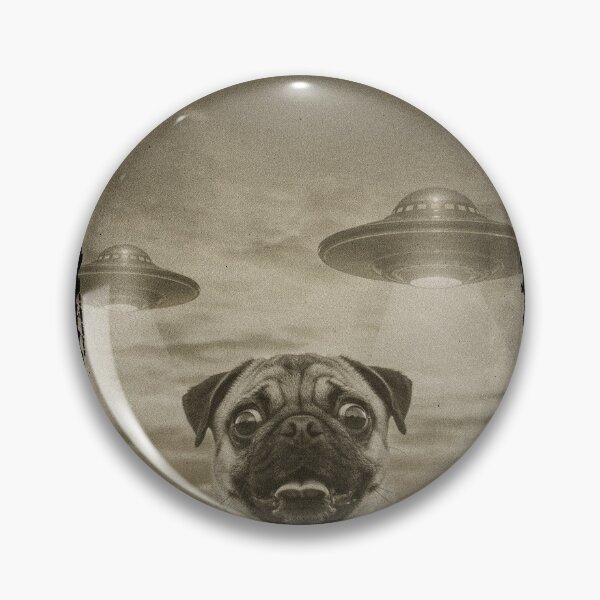 Item preview, Pug Dog Selfie Phone Old Photo Funny UFO Sighting designed and sold by d247.