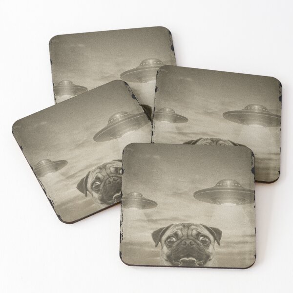 Item preview, Pug Dog Selfie Phone Old Photo Funny UFO Sighting designed and sold by d247.