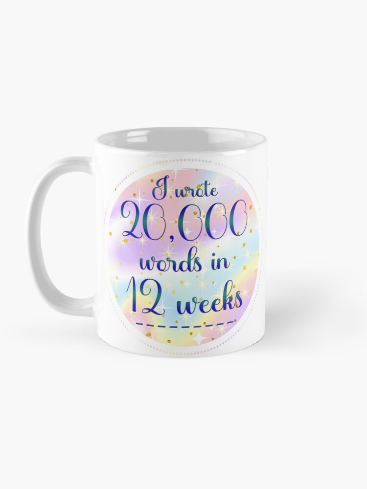 Thumbnail 3 of 6, Coffee Mug, "I wrote 20,000 words in 12 weeks." version 1: Unicorn designed and sold by RockWinterRec.