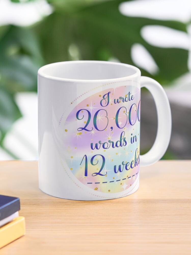 Thumbnail 1 of 6, Coffee Mug, "I wrote 20,000 words in 12 weeks." version 1: Unicorn designed and sold by RockWinterRec.
