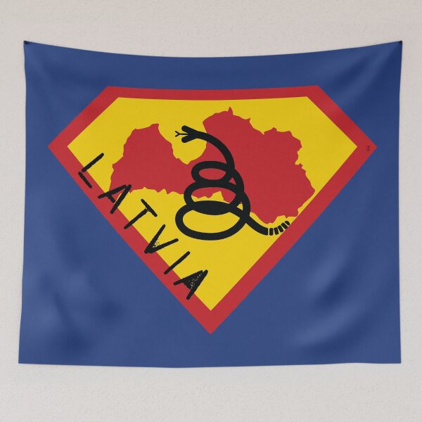 Item preview, LATVIA SHIELD - Freedom Is The Superpower - Modern Gadsden Snake Flag - Dont Tread On Me SUPERHERO spellout design designed and sold by pelagio.