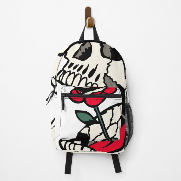 Item preview, rose flower skull old school designed and sold by Achille3777.