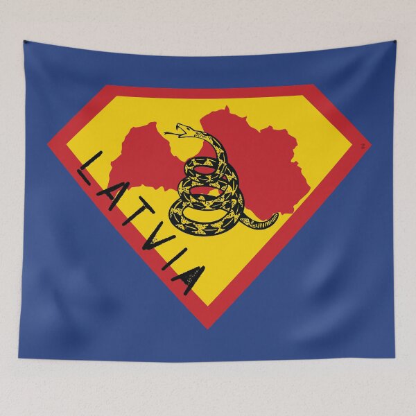 Item preview, LATVIA SHIELD - Freedom Is The Superpower - Gadsden Snake Flag - Dont Tread On Me SUPERHERO spellout design designed and sold by pelagio.