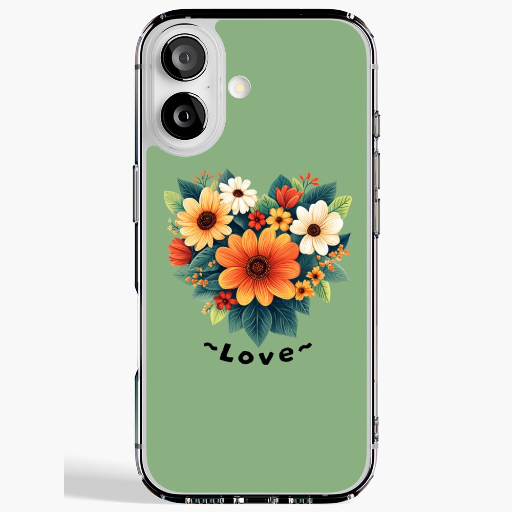 iPhone Soft Case Lovely Hearth Shaped Flower Arrangment Colorful Flowers