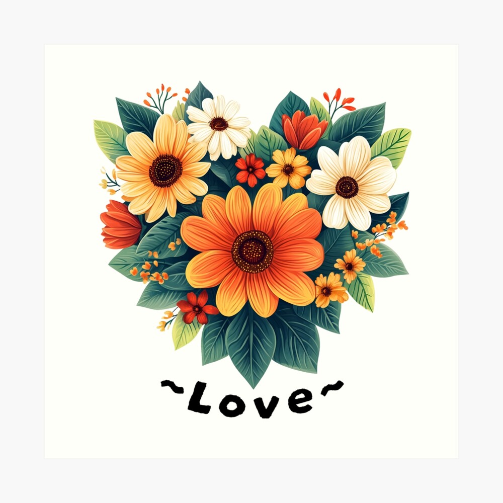 Heart-Shaped Flower Arrangement, Colorful Blooms