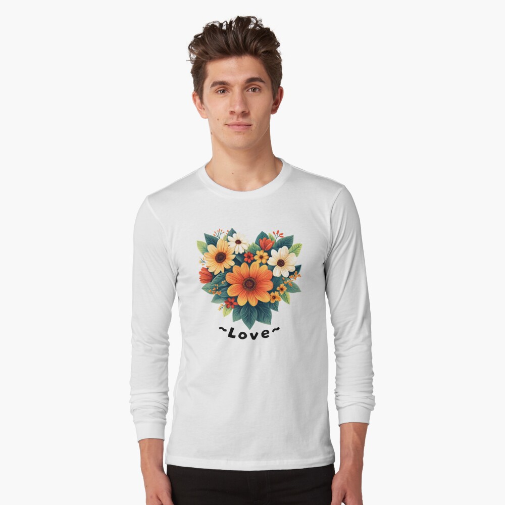 Heart-Shaped Flower Arrangement Long-Sleeve