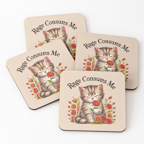 Item preview, Rage Consumes Me Cat Flower Cute Kitty Cat Meme designed and sold by Imaginarium Design.