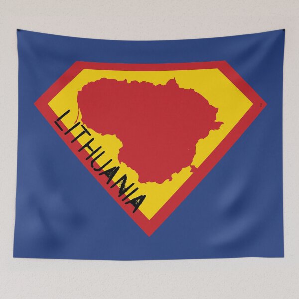 Item preview, SUPER LITHUANIA SHIELD - Freedom Is The Superpower -   SUPERHERO spellout design designed and sold by pelagio.