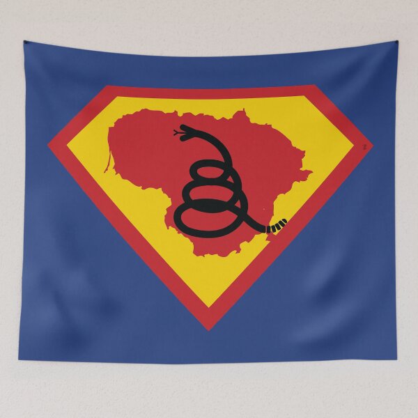 Item preview, LITHUANIA SHIELD - Freedom Is The Superpower - Modern Gadsden Snake Flag - Dont Tread On Me SUPERHERO  design designed and sold by pelagio.