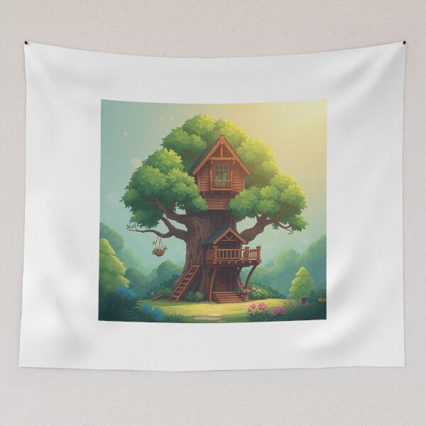 Item preview, Treehouse Building Cartoon Vector Icon designed and sold by hjian8219.
