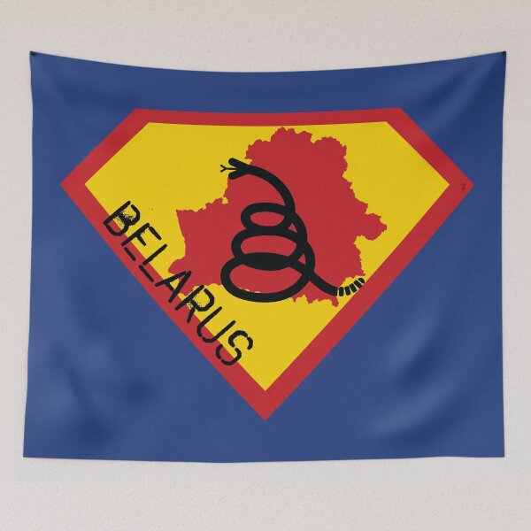 Item preview, BELARUS SHIELD - Freedom Is The Superpower - Modern Gadsden Snake Flag - Dont Tread On Me SUPERHERO spellout design designed and sold by pelagio.