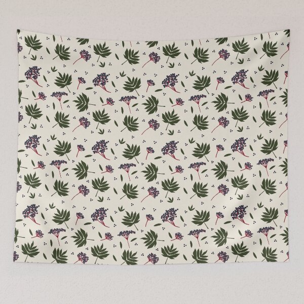 Item preview, Elderberry leaves and fruit seamless pattern designed and sold by Neeshki.