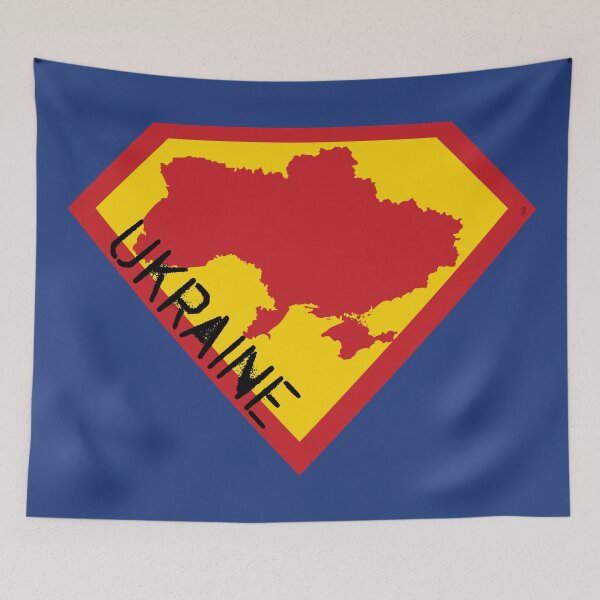 Item preview, SUPER UKRAINE SHIELD - Freedom Is The Superpower -   SUPERHERO SPELLOUT design designed and sold by pelagio.