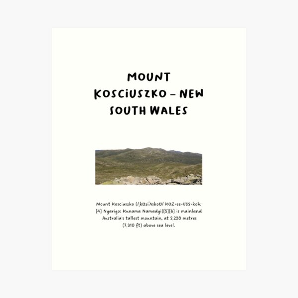 Item preview, Mount Kosciuszko – New South Wales | Famous Landmarks in Australia designed and sold by RM-Journey.
