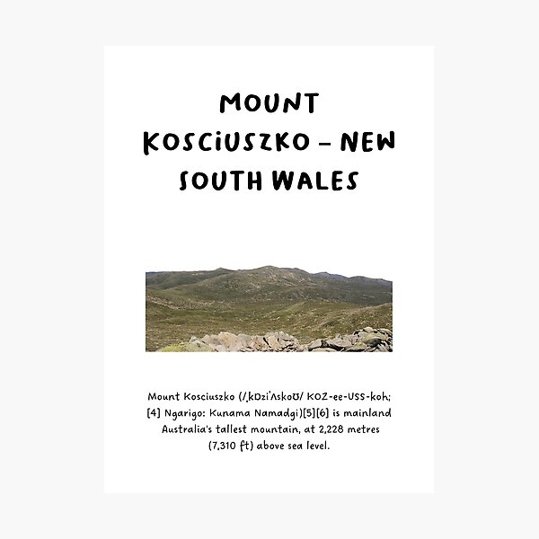 Item preview, Mount Kosciuszko – New South Wales | Famous Landmarks in Australia designed and sold by RM-Journey.