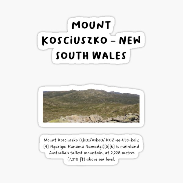 Item preview, Mount Kosciuszko – New South Wales | Famous Landmarks in Australia designed and sold by RM-Journey.