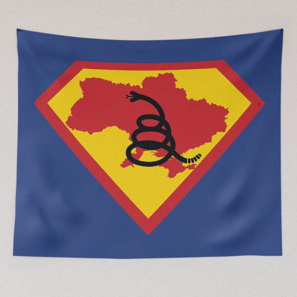 Item preview, UKRAINE SHIELD - Freedom Is The Superpower - Modern Gadsden Snake Flag - Dont Tread On Me SUPERHERO design designed and sold by pelagio.