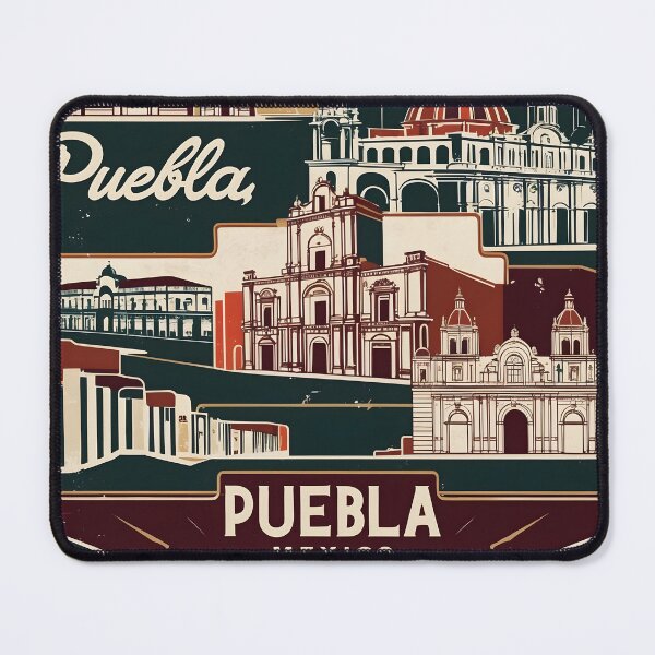 Item preview, Puebla Mexico 1950s Vintage Travel Tourism Poster  designed and sold by TravelersGems.