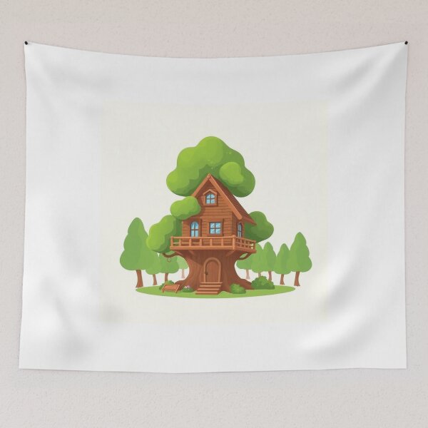 Item preview, Treehouse Building Cartoon Vector Icon designed and sold by hjian8219.