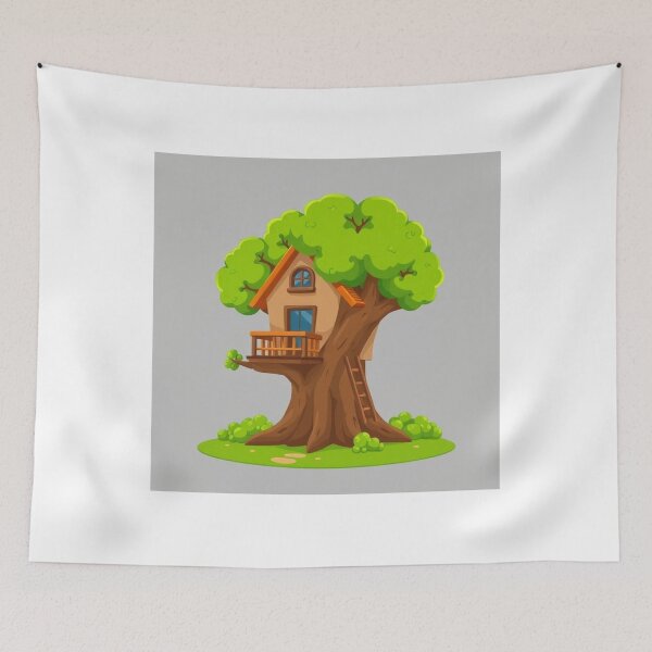 Item preview, Treehouse Building Cartoon Vector Icon designed and sold by hjian8219.