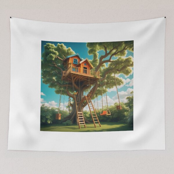 Item preview, Treehouse Building Cartoon Vector Icon designed and sold by hjian8219.