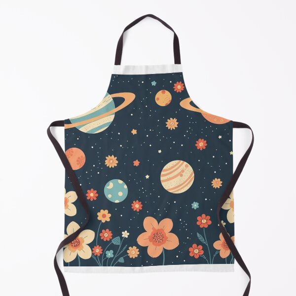 Item preview, Cute Yellow Retro Space Pattern with Planets and Flowers designed and sold by hjian8219.
