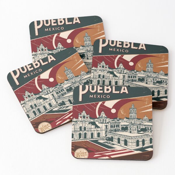 Item preview, Puebla Mexico 1950s Vintage Travel Tourism Poster  designed and sold by TravelersGems.