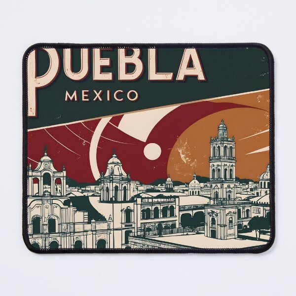 Item preview, Puebla Mexico 1950s Vintage Travel Tourism Poster  designed and sold by TravelersGems.