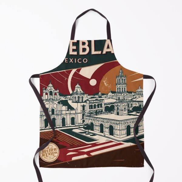 Item preview, Puebla Mexico 1950s Vintage Travel Tourism Poster designed and sold by TravelersGems.