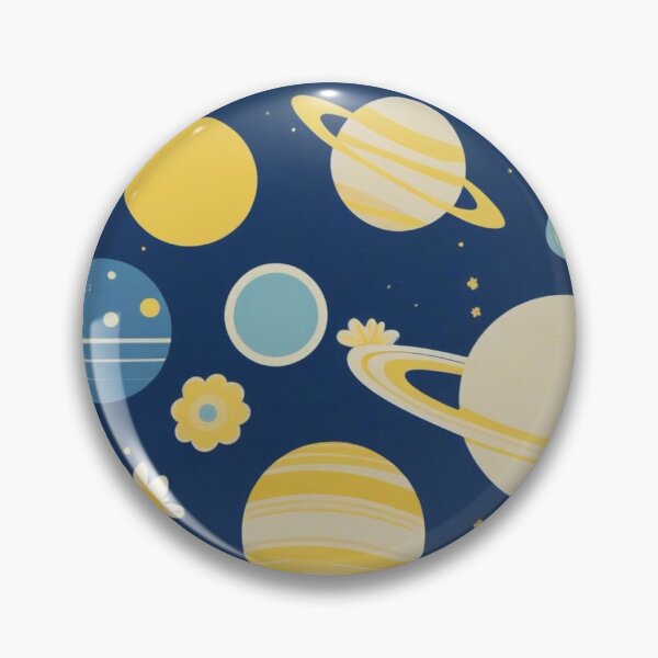 Item preview, Cute Yellow Retro Space Pattern with Planets and Flowers designed and sold by hjian8219.