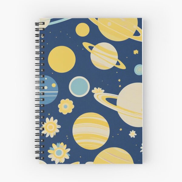 Item preview, Cute Yellow Retro Space Pattern with Planets and Flowers designed and sold by hjian8219.