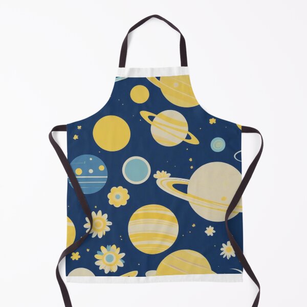 Item preview, Cute Yellow Retro Space Pattern with Planets and Flowers designed and sold by hjian8219.