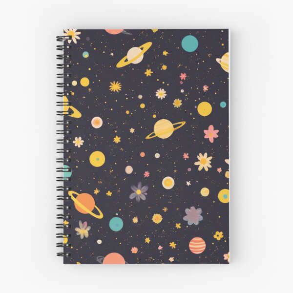 Item preview, Cute Yellow Retro Space Pattern with Planets and Flowers designed and sold by hjian8219.