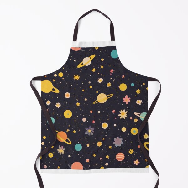 Item preview, Cute Yellow Retro Space Pattern with Planets and Flowers designed and sold by hjian8219.
