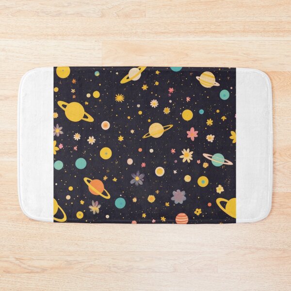 Item preview, Cute Yellow Retro Space Pattern with Planets and Flowers designed and sold by hjian8219.