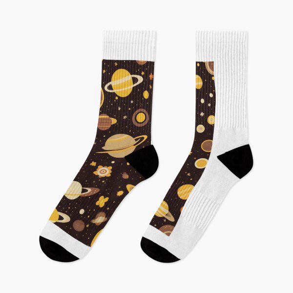 Item preview, Cute Yellow Retro Space Pattern with Planets and Flowers designed and sold by hjian8219.