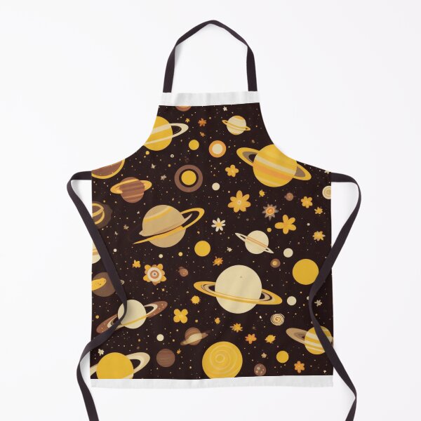 Item preview, Cute Yellow Retro Space Pattern with Planets and Flowers designed and sold by hjian8219.