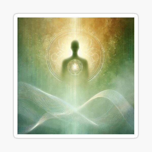 Item preview, Reiki Energy Print | Serene Green and Gold Healing Art | Spiritual Healing Art designed and sold by IsaReiki.