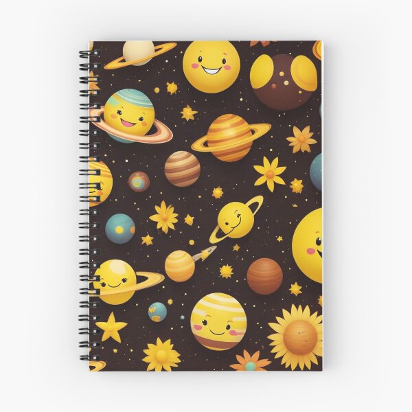 Item preview, Cute Yellow Retro Space Pattern with Planets and Flowers designed and sold by hjian8219.