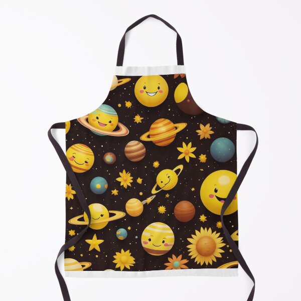 Item preview, Cute Yellow Retro Space Pattern with Planets and Flowers designed and sold by hjian8219.