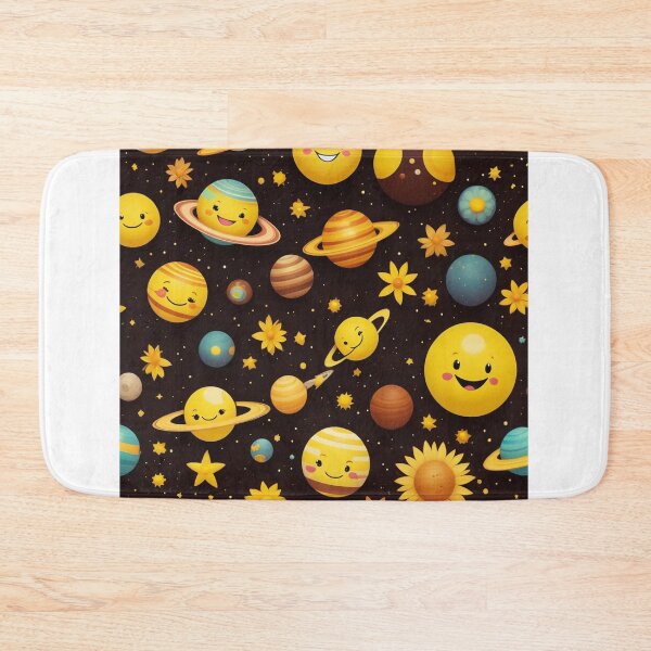 Item preview, Cute Yellow Retro Space Pattern with Planets and Flowers designed and sold by hjian8219.